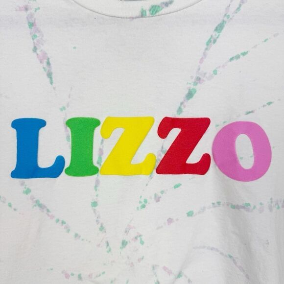 LIZZO | NEW! Tie Dye Puff Print Tour Merch Short Sleeve White Tee Unisex Size XL - Picture 4 of 8